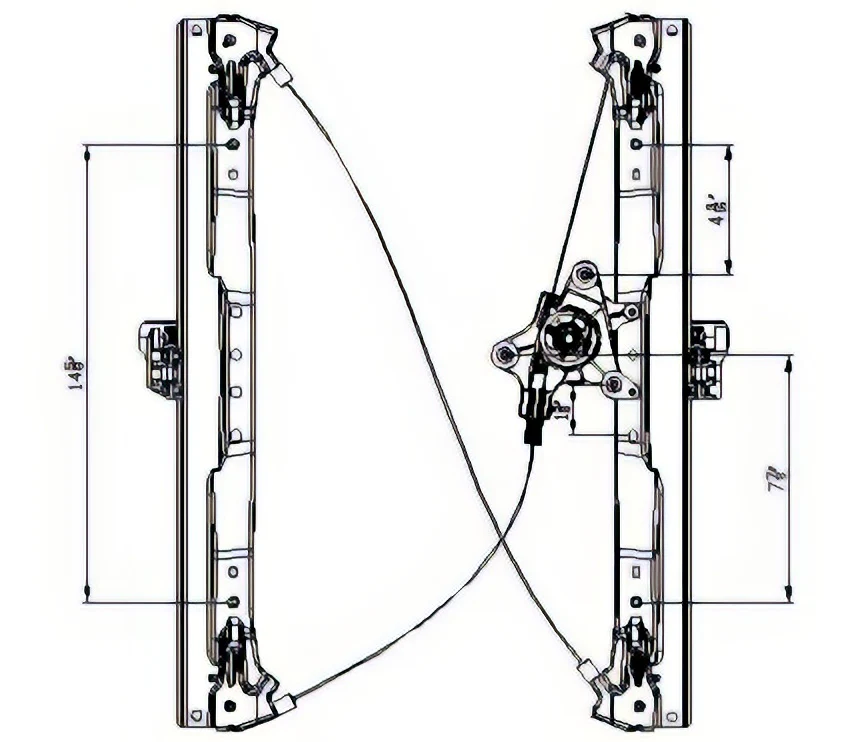 TechPro CH1350148 Window Regulator - Front Left